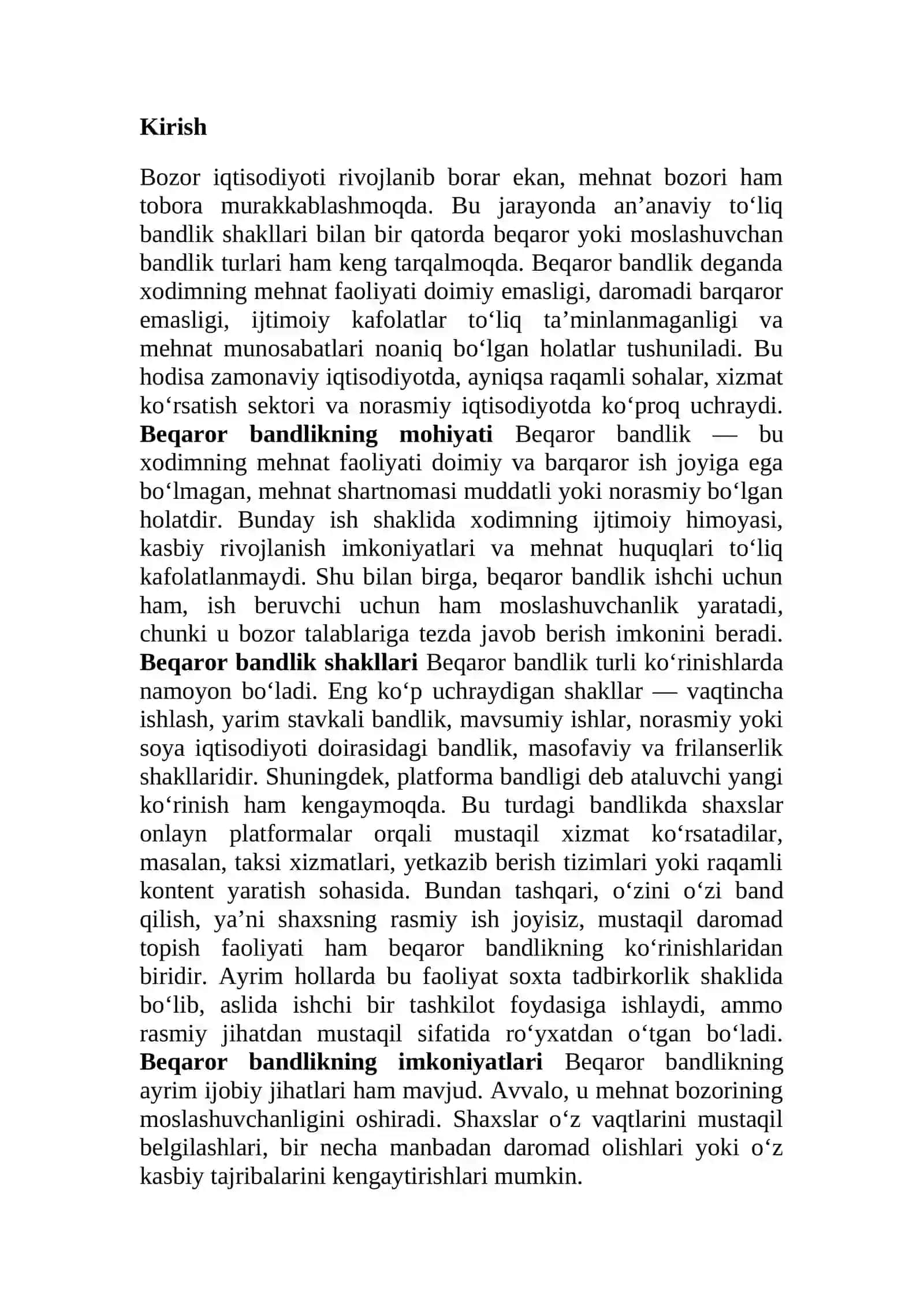 Beqaror bandlik 2