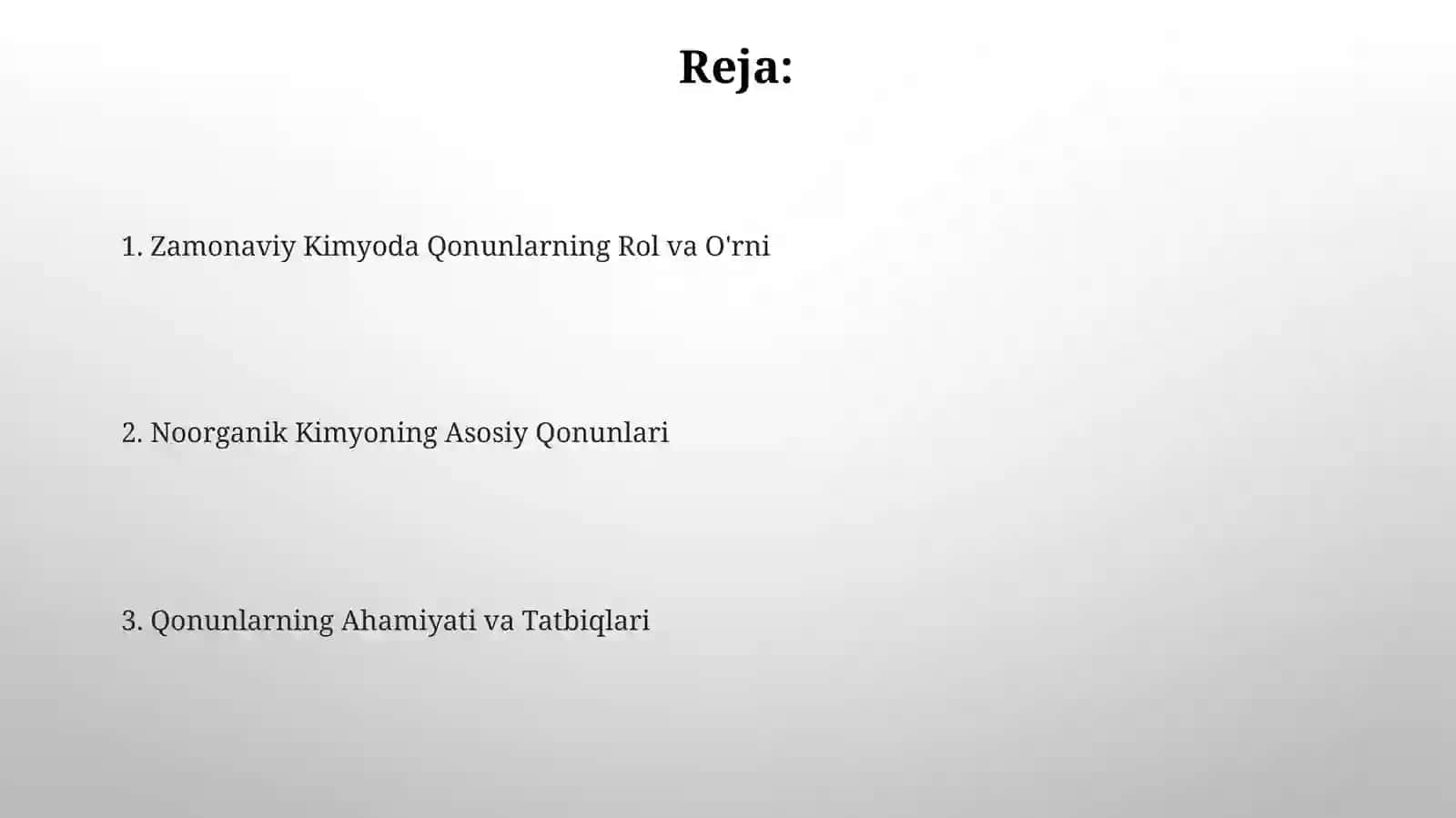 Anorganik kimyo fanining asosiy qonunlari 2