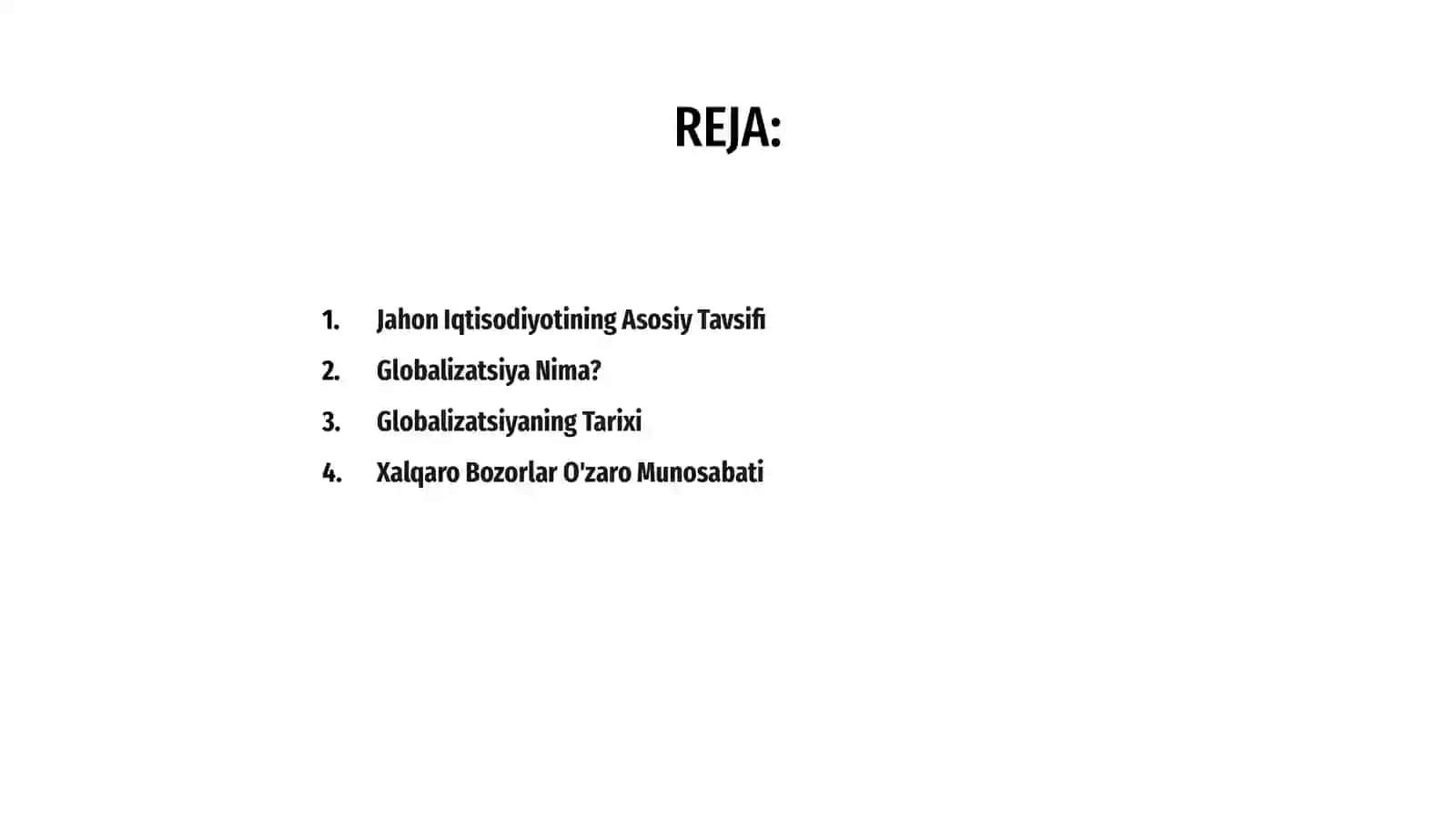 Jahon Iqtisodiyotining Asosiy Tavsifi 2
