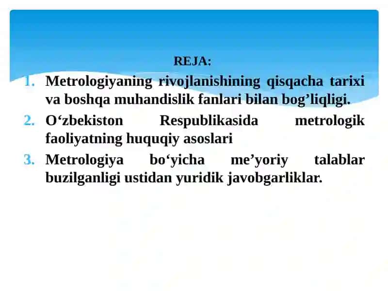 Metrologiya va standartlashtirish 2