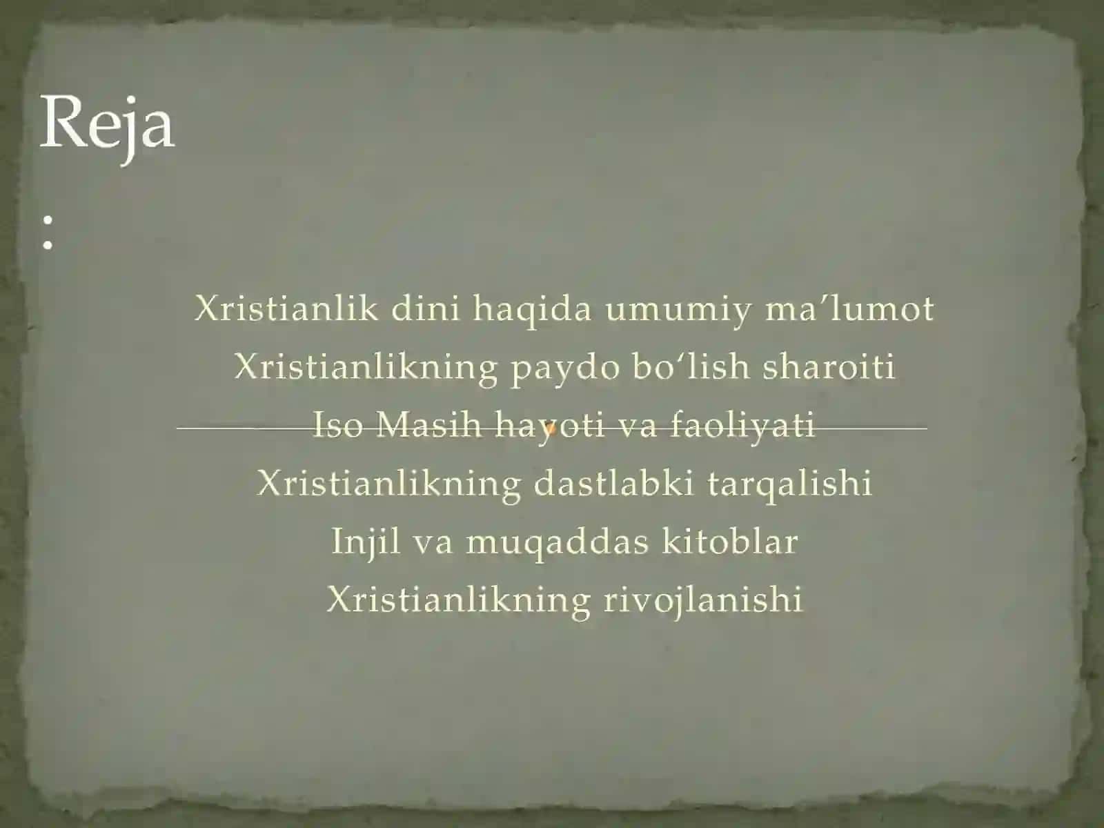 Xristianlikning paydo bo‘lish tarixi 2