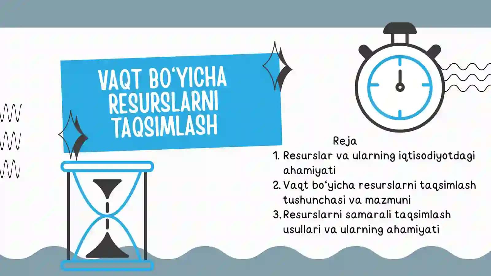 Vaqt bo‘yicha resurslarni taqsimlash 2