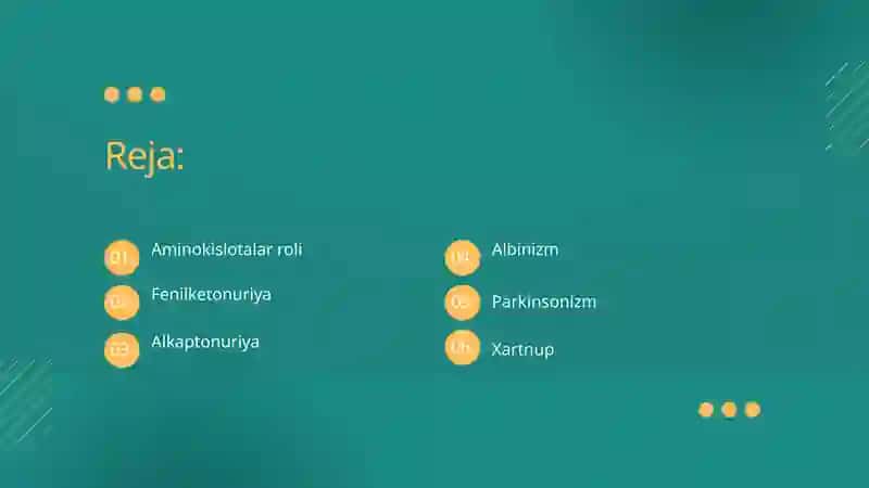 Aminokislotalar almashinuvining tug'ma kasalliklari 2