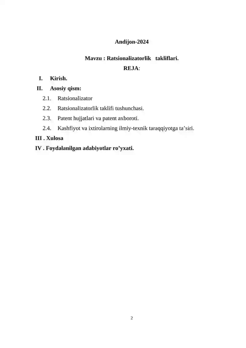 Ratsionalizatorlik Takliflari 2