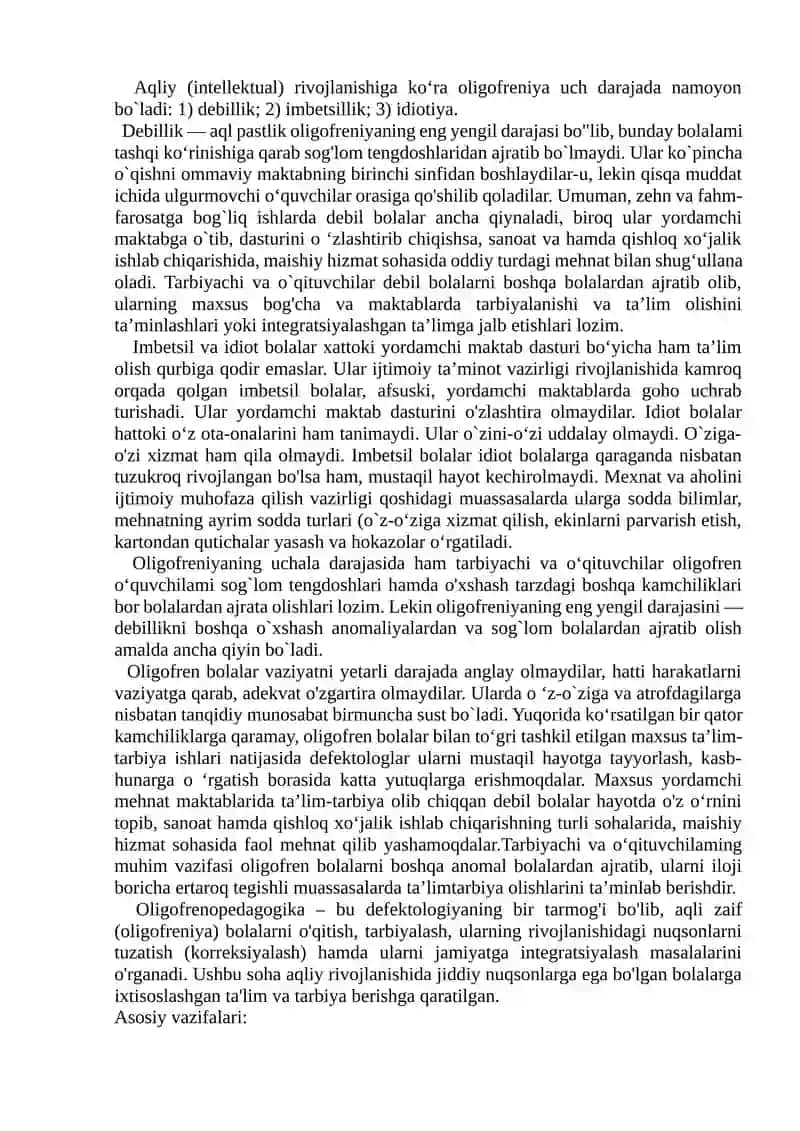 OLIGOFRENOPEDAGOG SHAXSIGA QO‘YILGAN TALABLAR 2
