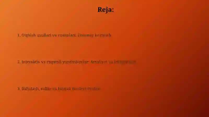 Ta'lim Metodlari va Vositalari 2
