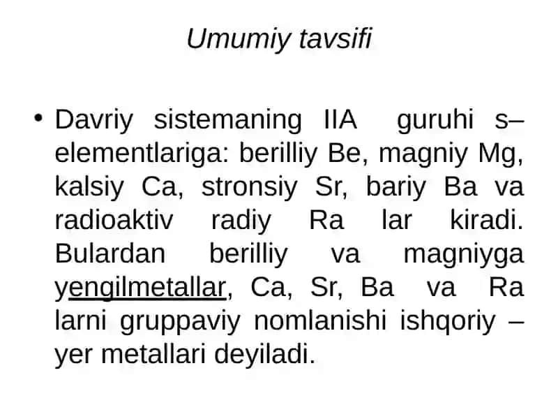 Davriy sistemadagi II Aguru his-elements tavsifi 2