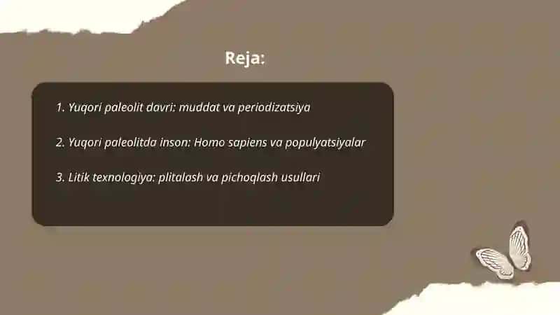 Yuqori paleolit davri arxeologiyasi 2