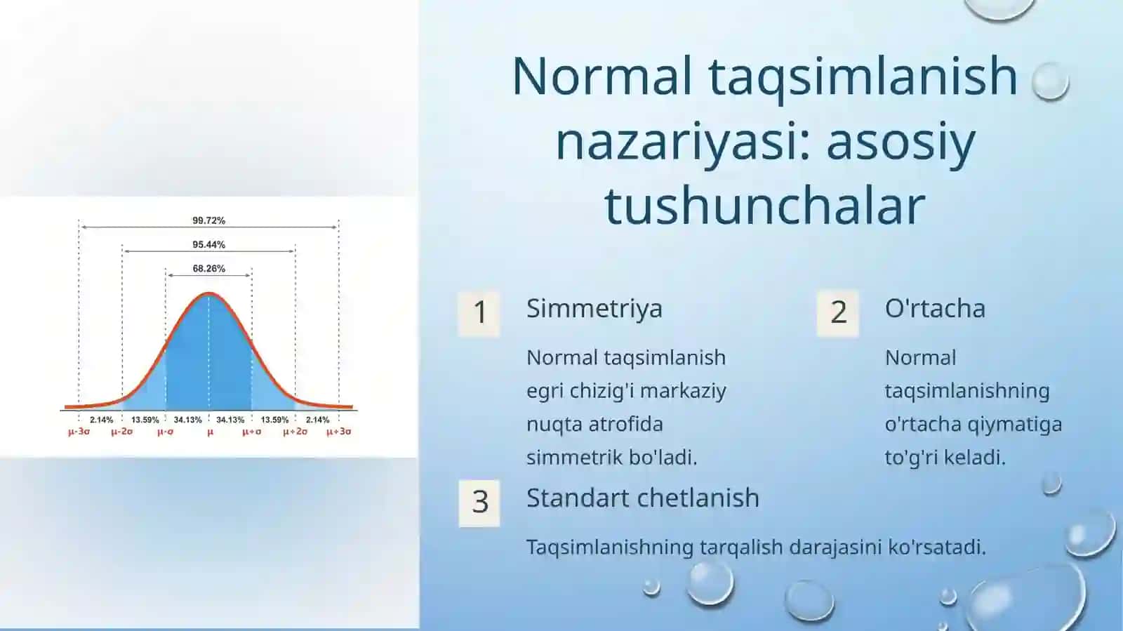 Normal taqsimlanish nazariyasi va uni amaliyotga tadbiq etish 2