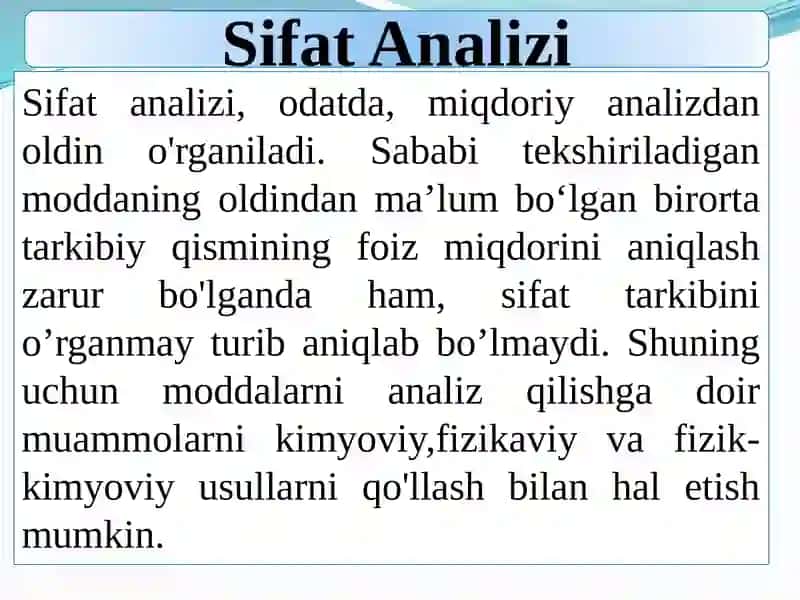 Sifаtаnаliziningsistemalari 2