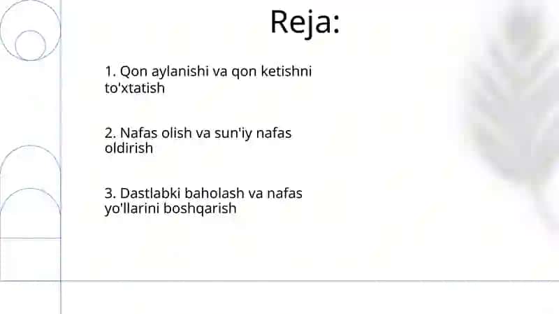 Ogʻir bemorlar parvarishi.Reanimatsion yordam asoslari 2