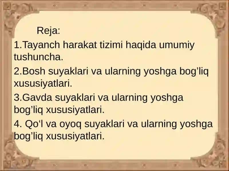 Tayanch va harakat tizimi 2