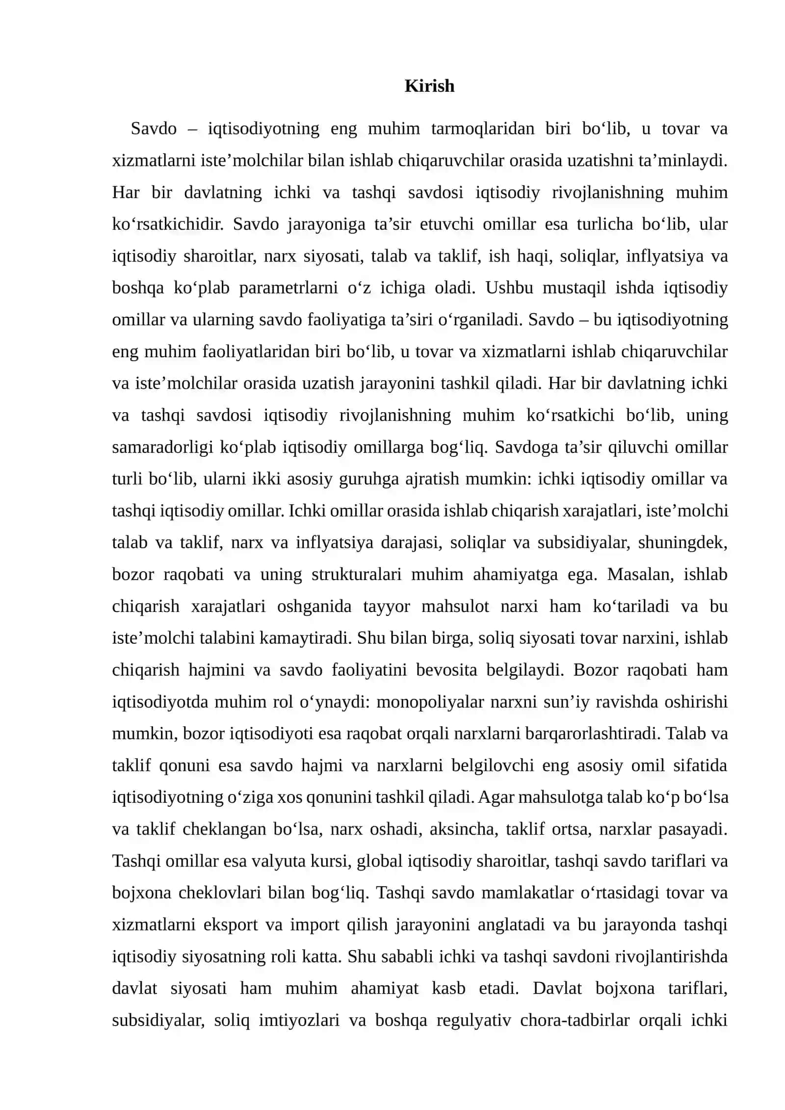 IQTISODIY OMILLAR VA SAVDO 2