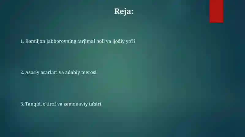 Komiljon Jabborovhayotivaijodihaqda 2