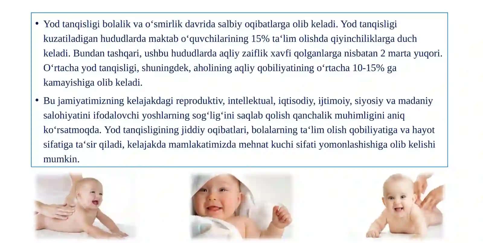 Yod tanqisligini bolalar salomatligiga ta'siri 2