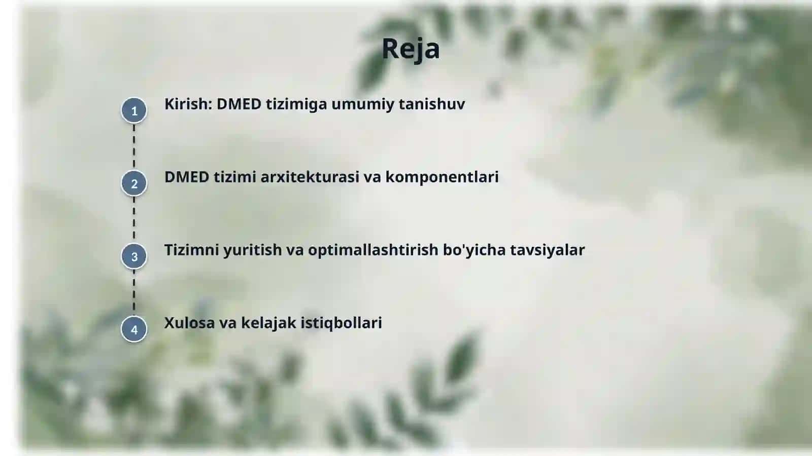 DMED tizimi va uning yuritilishi 2