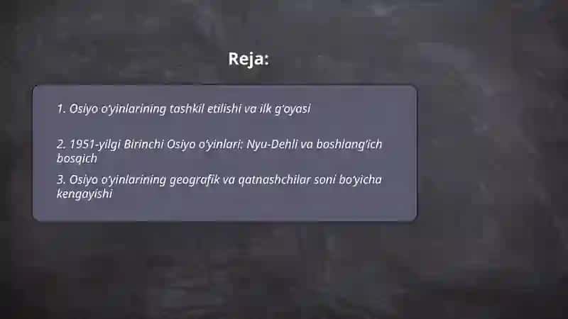 Osiyo oʻyinlar tarixi 2