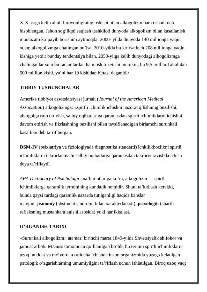 Alkogolizm va uning asoratlari 2
