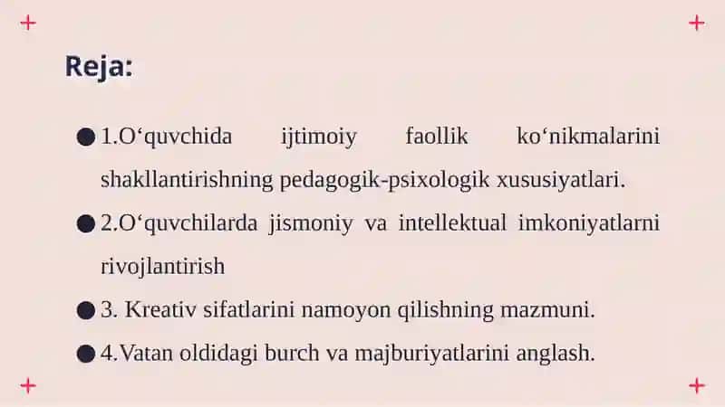 TARBIYA DARSLARIDA O‘QUVCHINI O‘Z USTIDA ISHLASH JARAYONI 2
