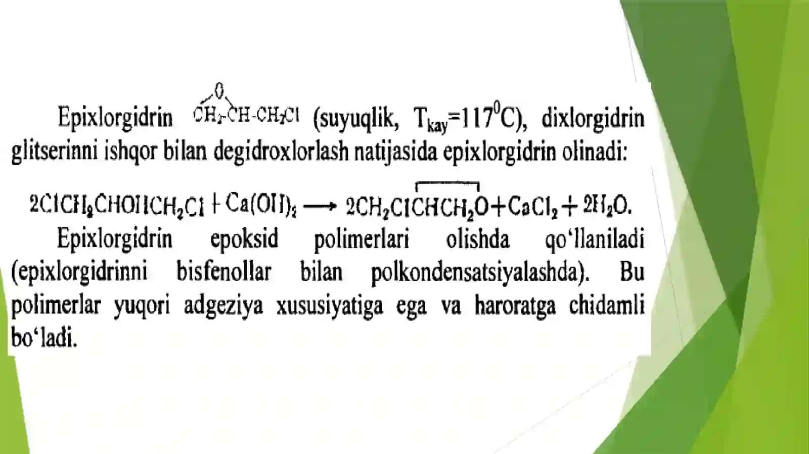 Epixlorgidrindan glitserin ishlab chiqarish jarayoni uchun seperator qurilmasini hisoblash 2