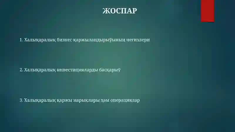Xalıq aralıq biznes finansi 2