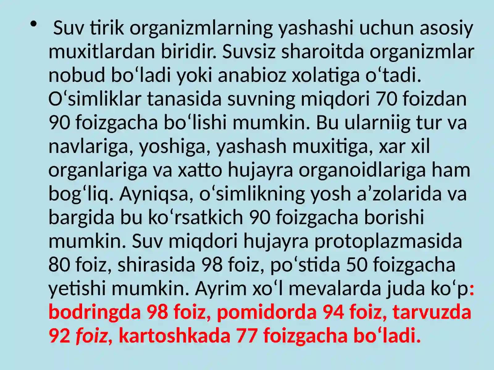 O‘SIMLIKLARDA SUV MUVOZANATI 2