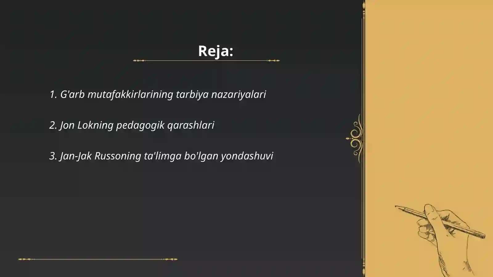G'arb mutafakkirlarining pedagogik qarashlari 2