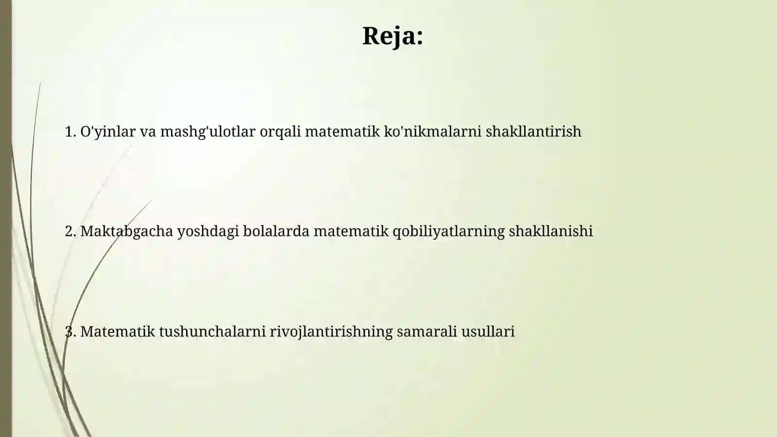 matematik koʻnikmalarini shakllantirish 2
