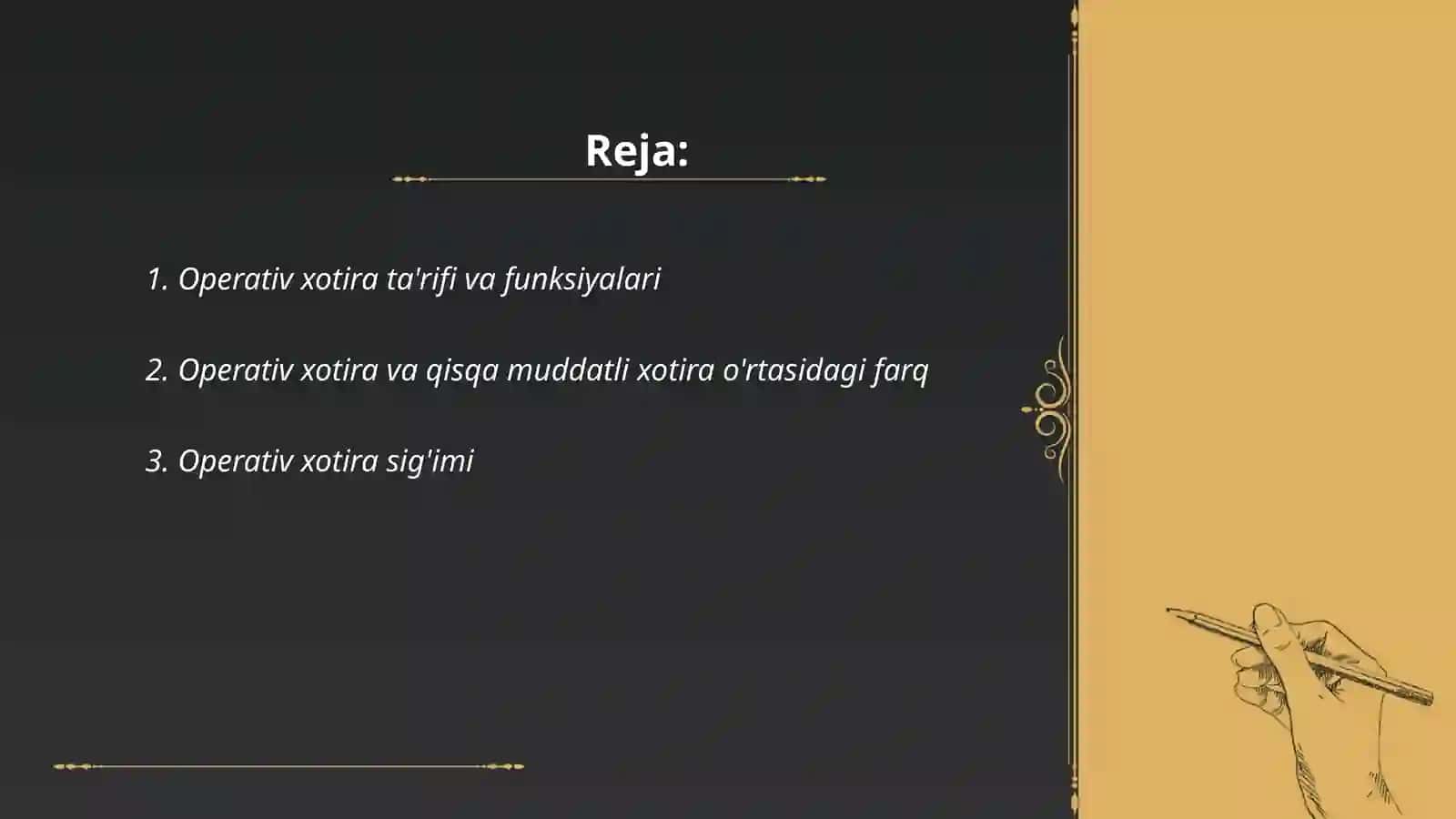 Operativ xotira haqida tushuncha 2