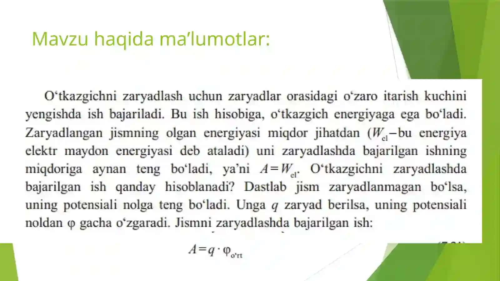 ELEKTR MAYDON ENERGIYASI 2