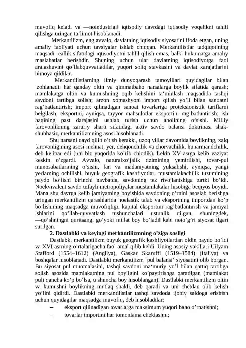 MERKANTILIZM IQTISODIY TA’LIMOTI 2