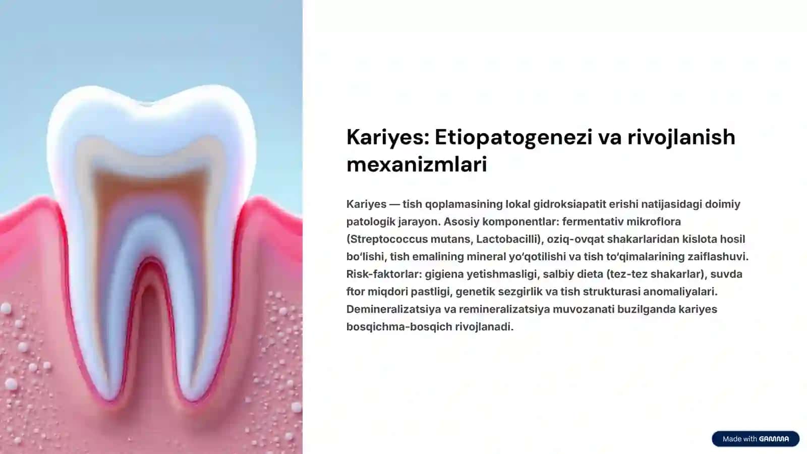 Tish kasalliklari: Kariyes, Pulpit, Periodontit 2
