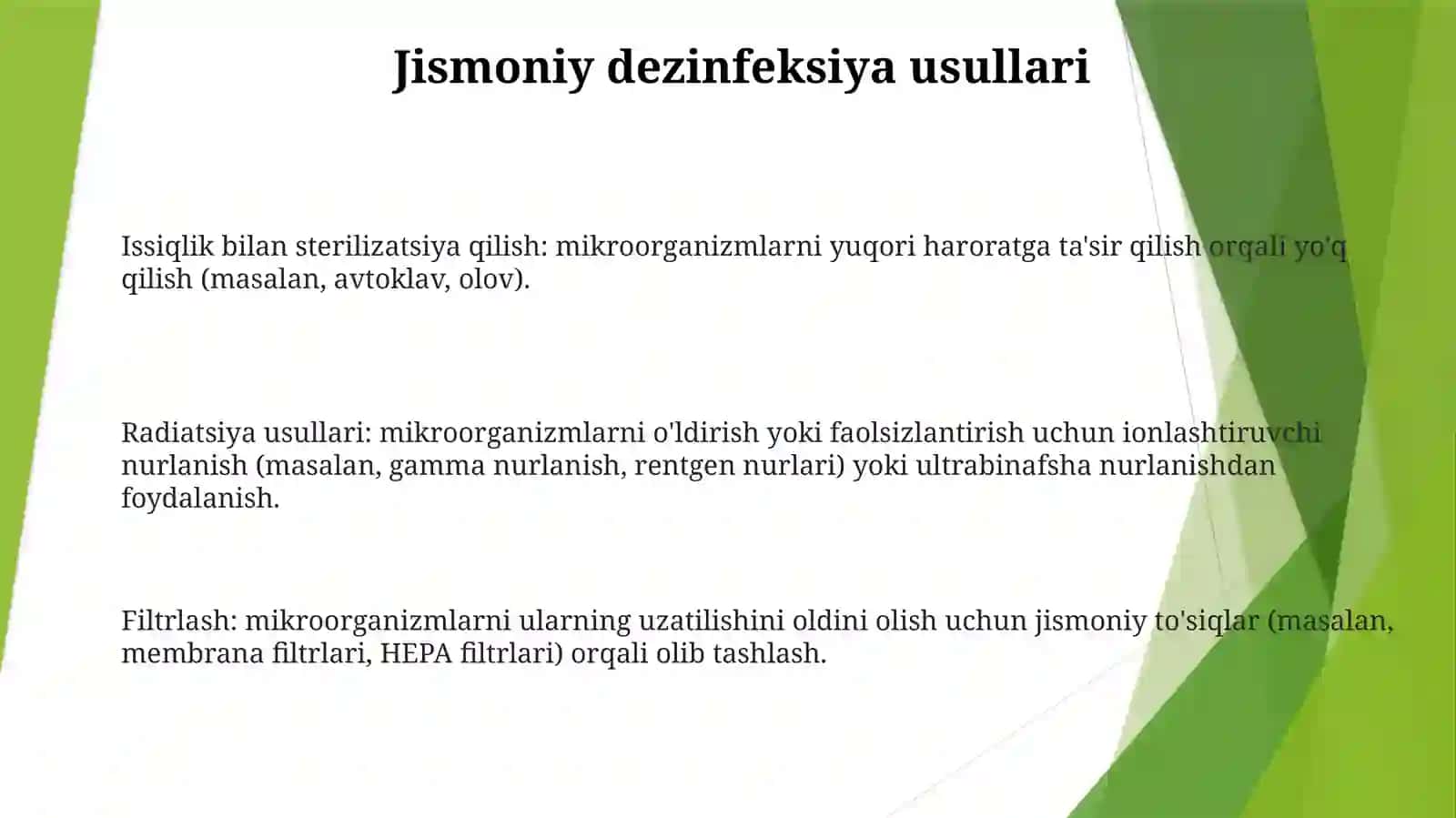 Dezinfeksiya Usullari Turlari 2