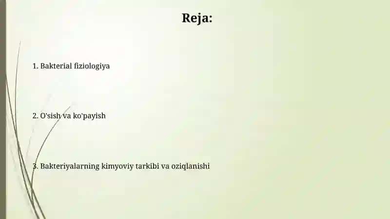 Bakteriyalarning Fiziologiyasi 2
