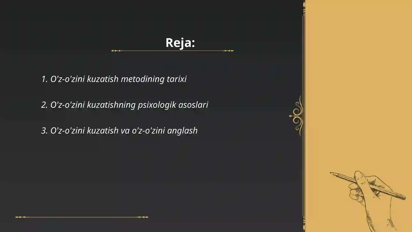 O'z-o'zini kuzatish metodi 2