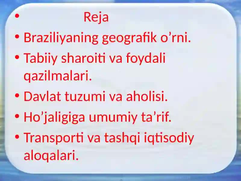 BRAZILIYA FEDERATIV RESPUBLIKASI 2