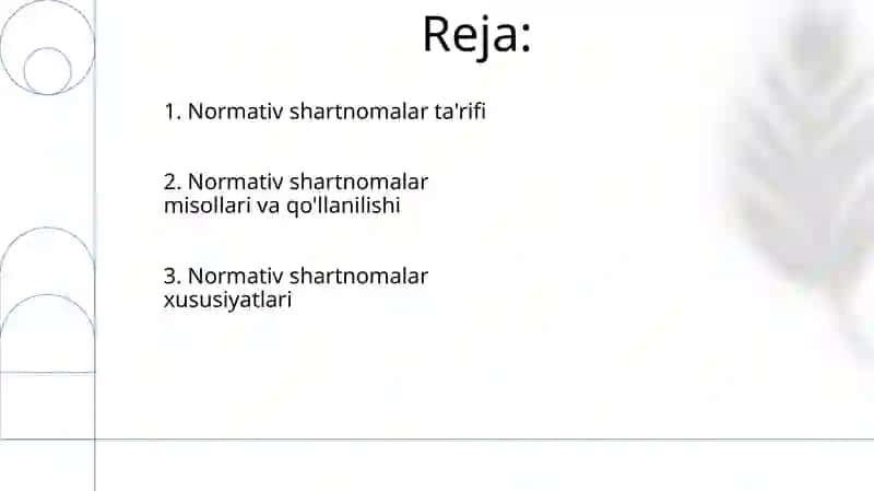 Normativ shartnomalar va uning xususiyatlari 2