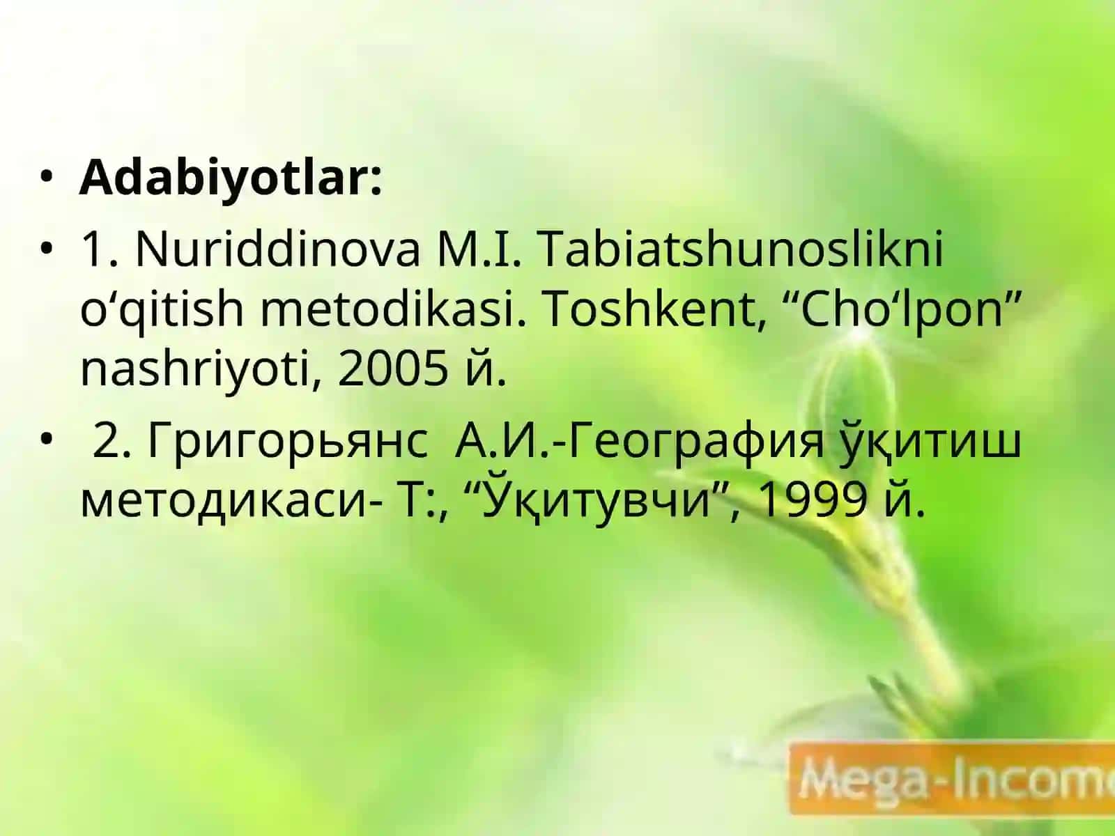 Maxsus maktablarda tabiiy geografiyani o‘qitish maxsus metodikasi 2