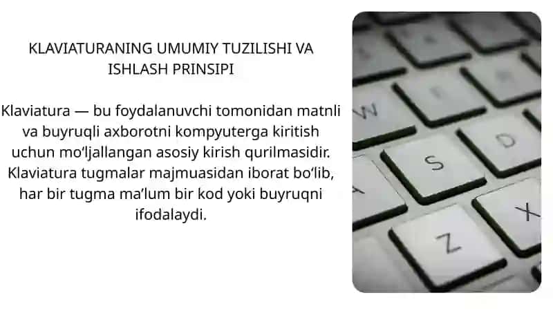 KLAVIATURA VA SICHQONCHA ISHLASH PRINSIPI 2