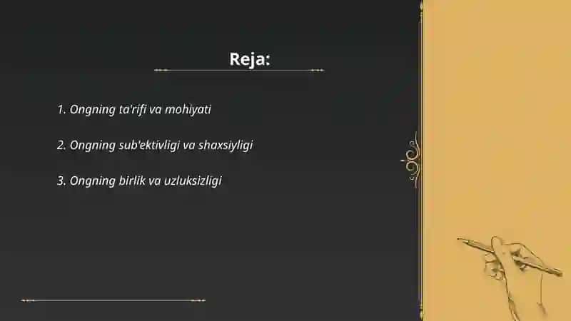 Ong haqida tushuncha va uning xossalari 2