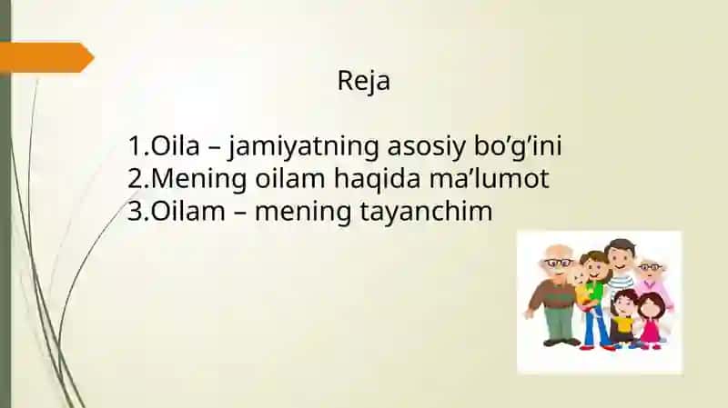 Mening oilam mavzusida portfolio tayyorlash. 2