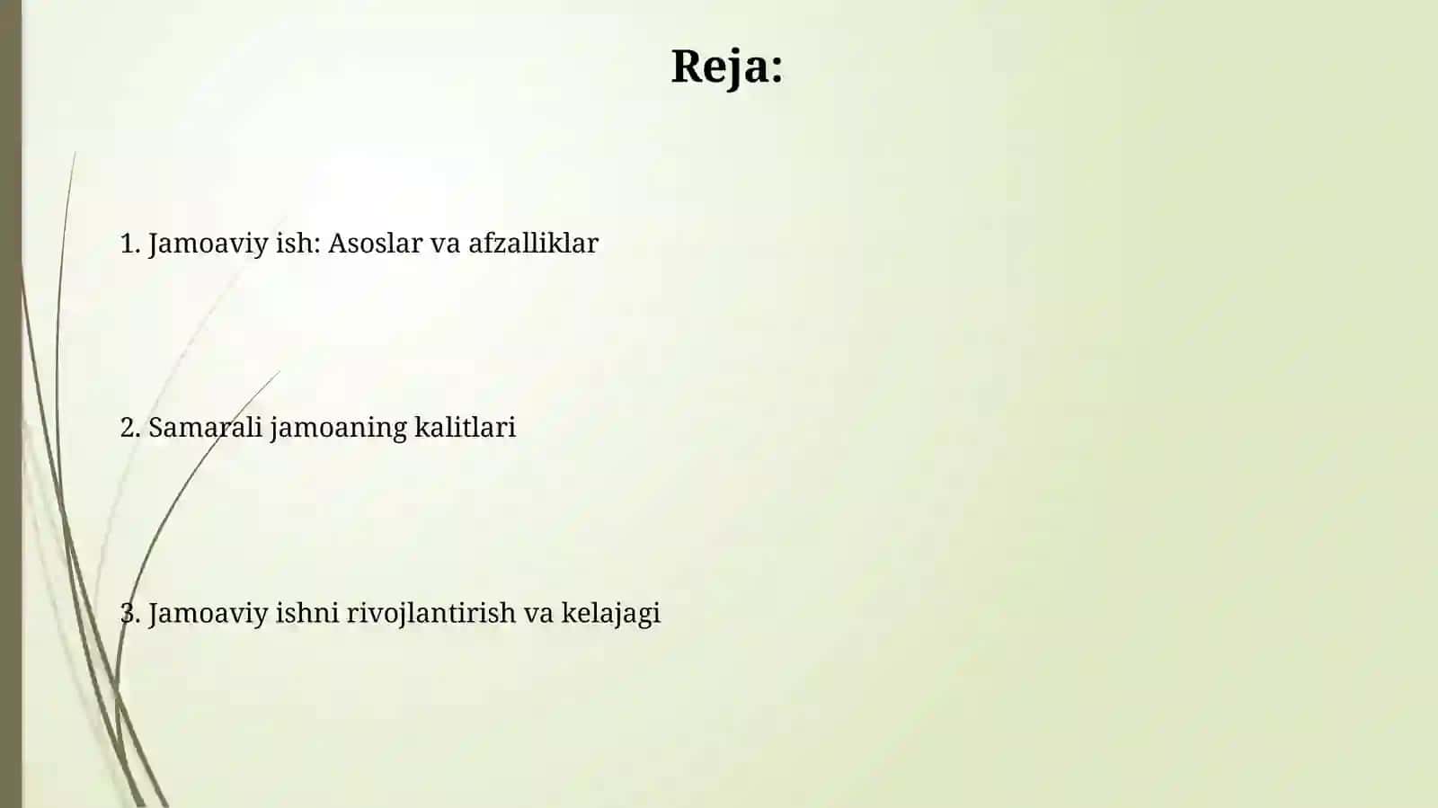 Jamoada ishlash 2