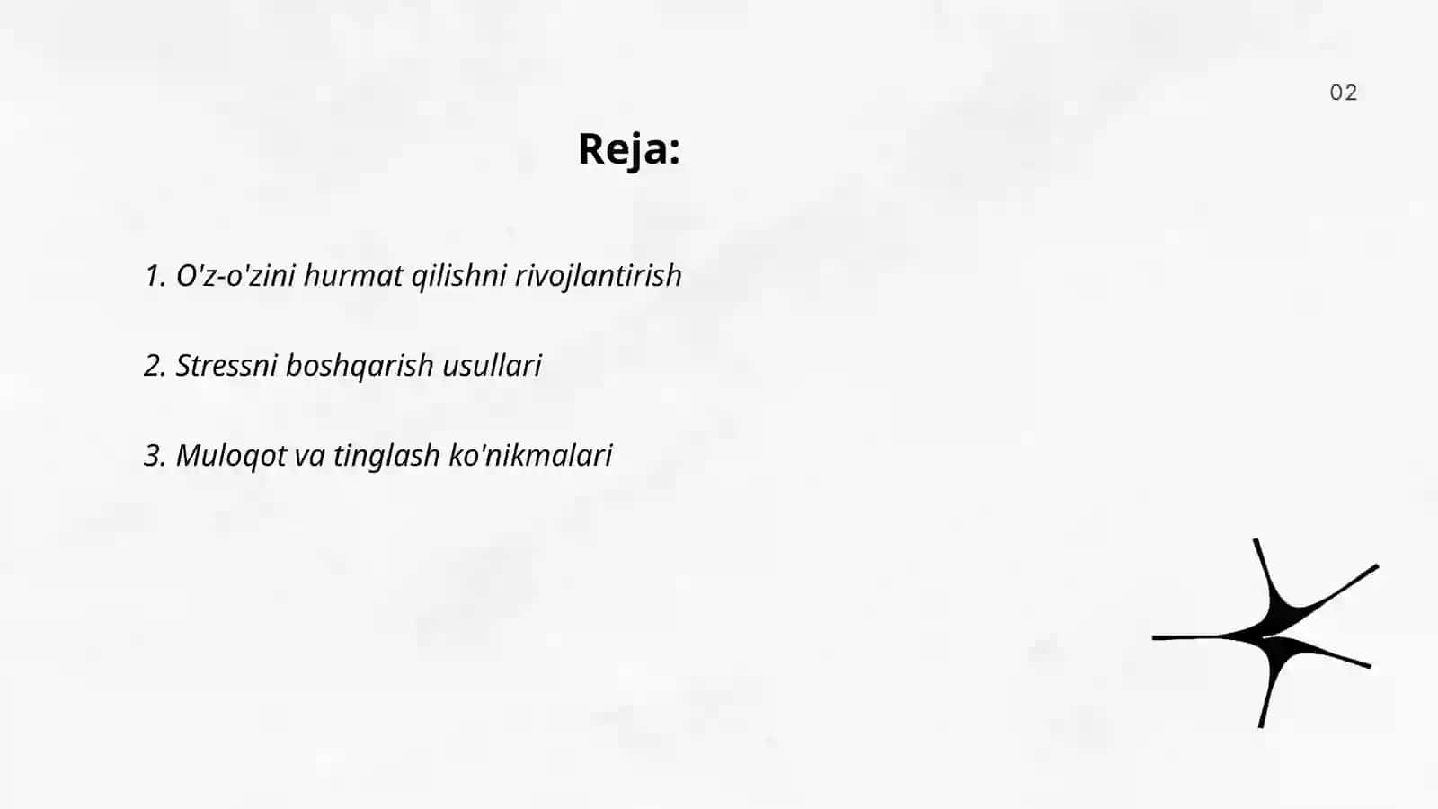 O'smirlar bilan o'tiladigan treninglar 2