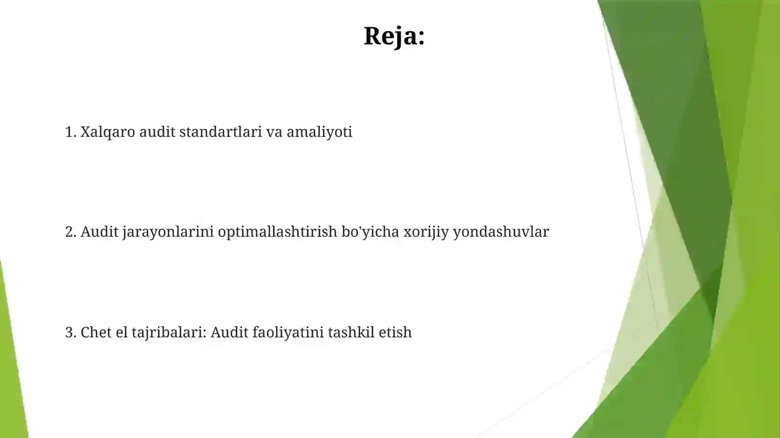 Auditorlik faoliyatini tashkilotishning xorij tajribasi 2
