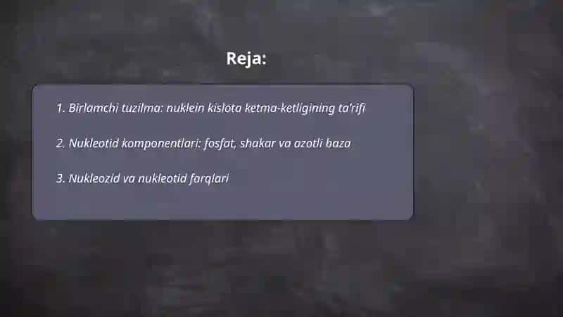 Nuklein kislotalarning birlamchi tuzilishi 2