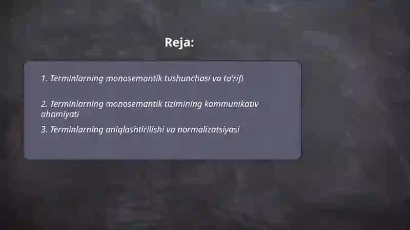 Terminlarning monosemantik xarakteri 2
