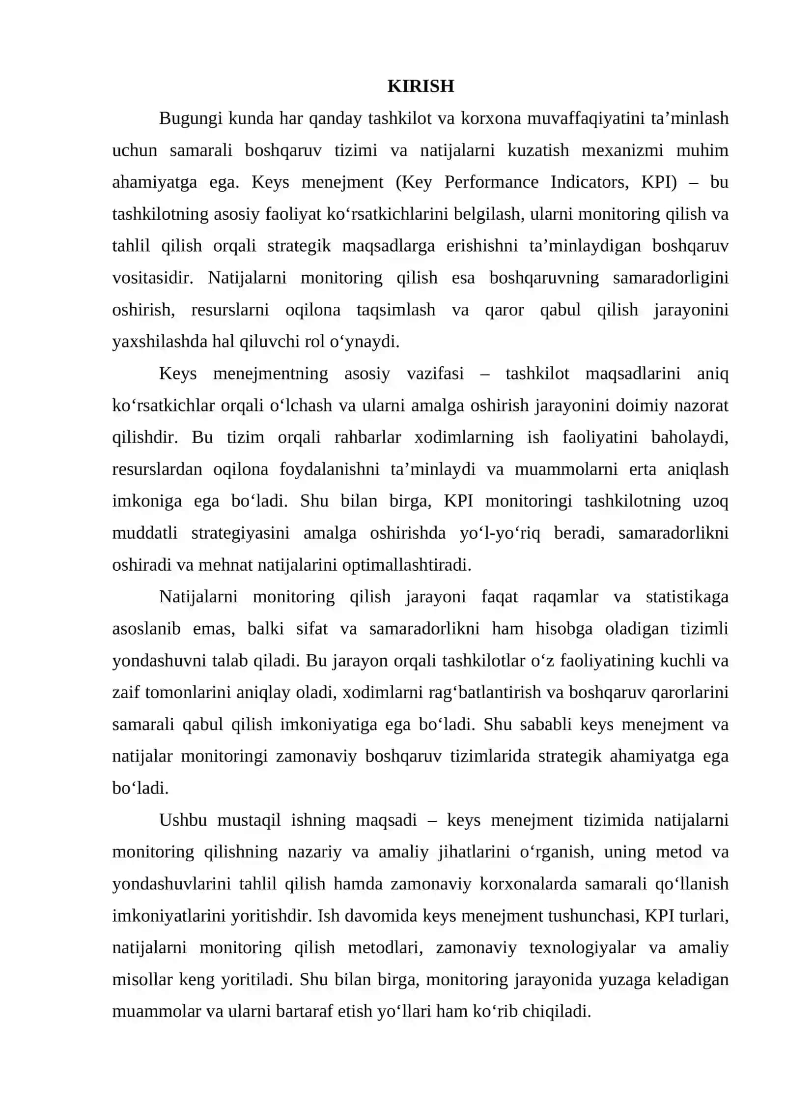 Keys menejmentda natijalar monitoringi 2