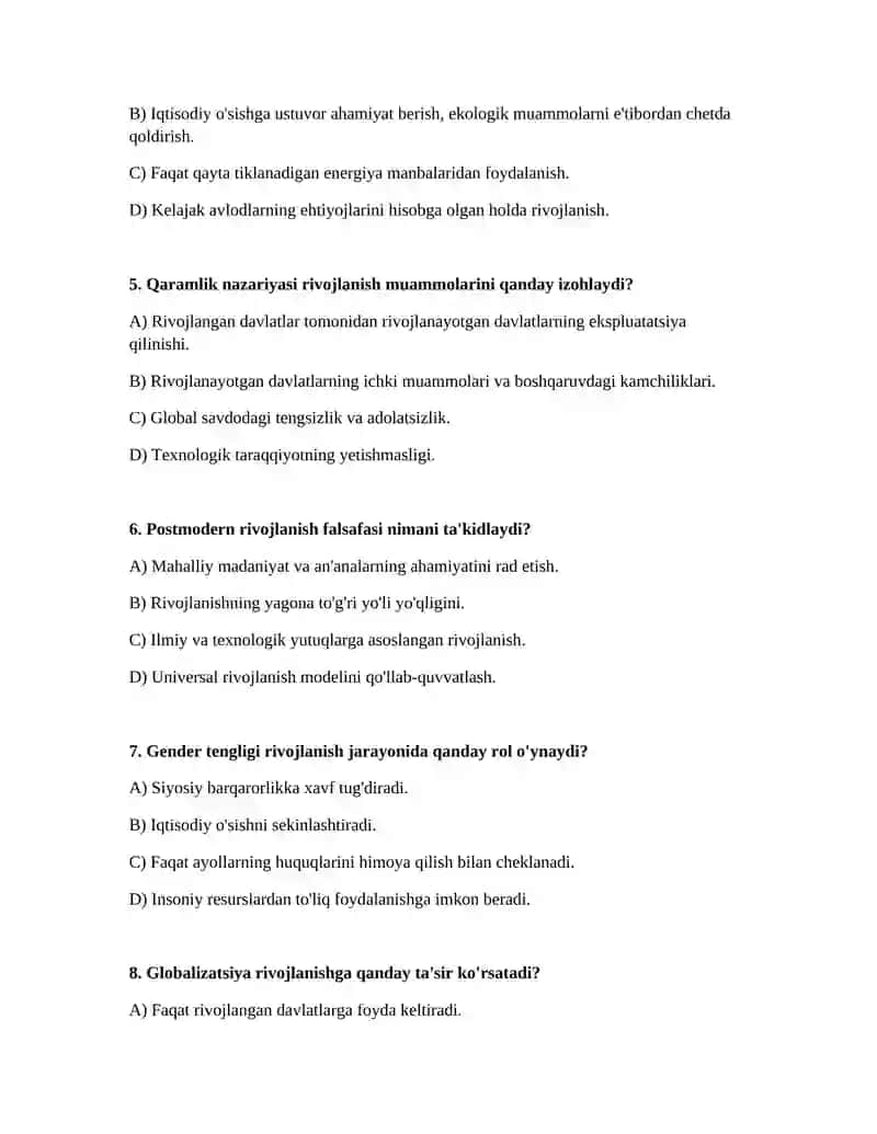 Rivojlanish falsafasi 2