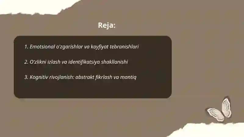 O'smirlik davrida pisixik xususiyatlar 2