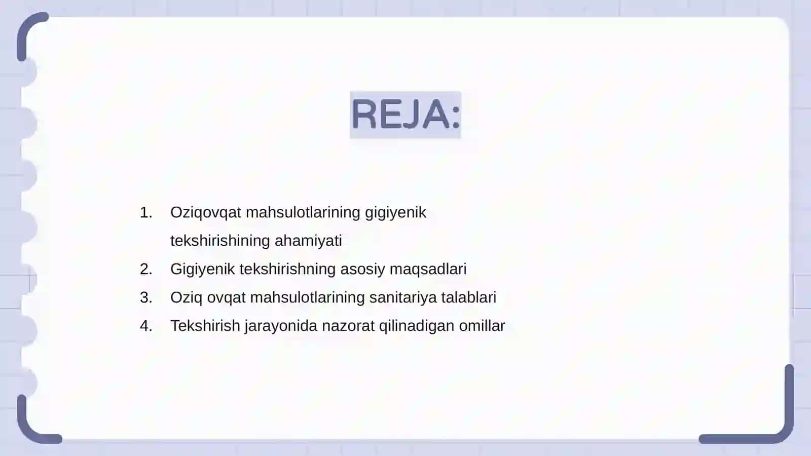 Oziq ovqat mahsulotlarining gigiyenik tekshirish ekspertizasi 2